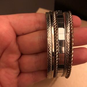 Silver bangle set